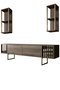 Hanah Home Mueble TV Nogal y Negro 180cm